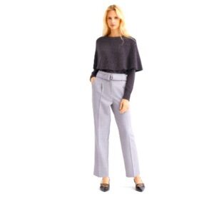 Belted Taper Pants In Melange